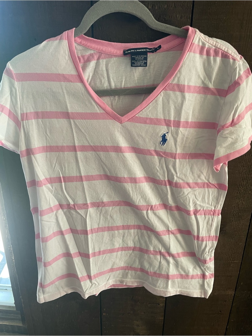 Ralph Lauren women’s vintage pink striped tee